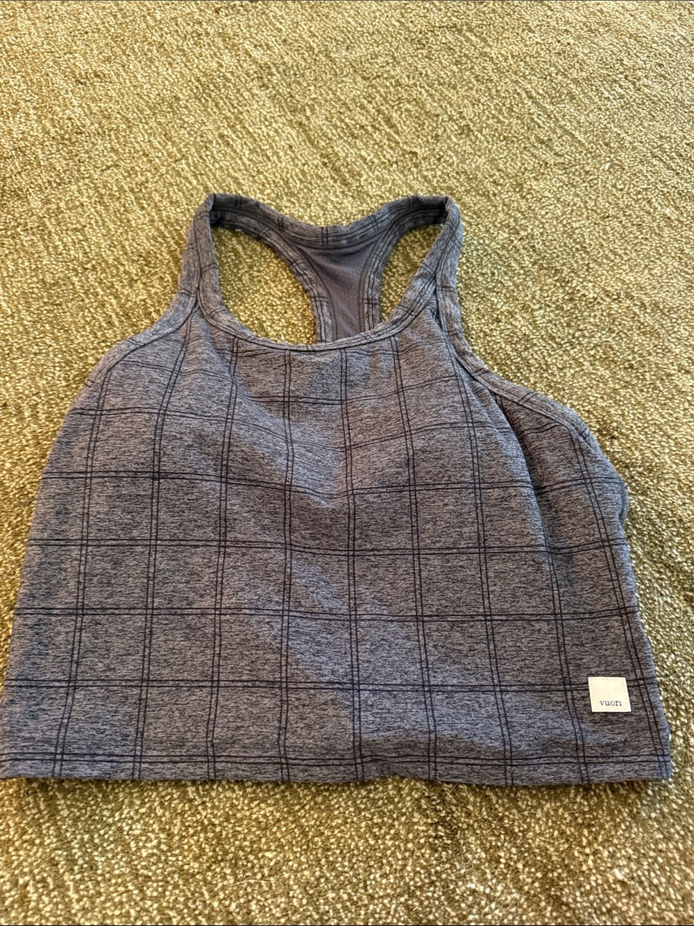 Vuori Gray Grid Racerback Sports top - Vouri